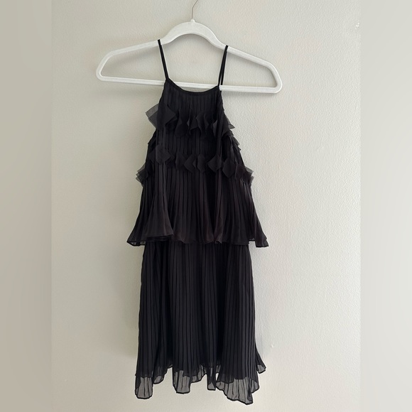 Ramy Brook Shauna Pleated Mini Black Dress Size XS - Picture 2 of 8